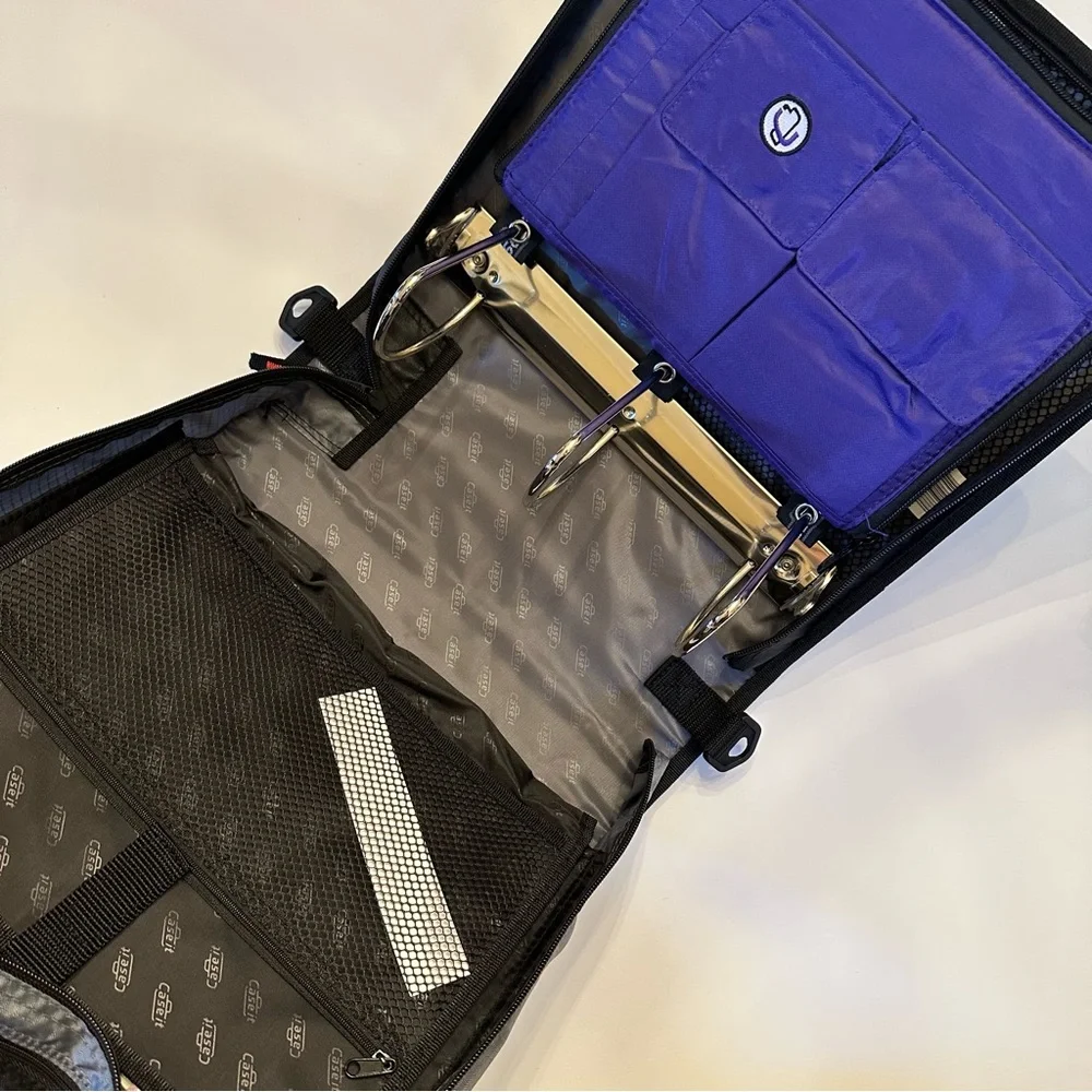 NWOT Case it King Size Mighty Zip Tab Black Binder w/ Purple Accessories Insert